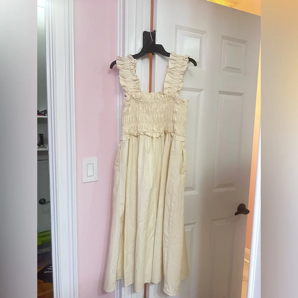English Factory Cream Ruched Sundress - Picture 2 of 3